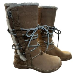 UGG Australia Catalina Tall Boots Honey Bun Womens 5 EU 36 Shearling Leather